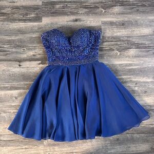 Blue Beaded Junior Dress